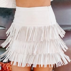 Somewhere South fringe fauz suede skirt!